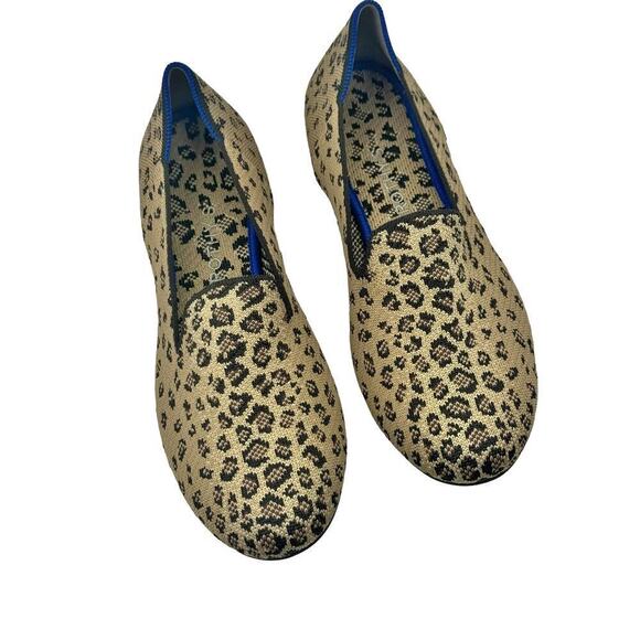 Rothy's Leopard Print Slip-On Loafer Flat Comfortable Tan/Black Size W9.5 NWOB - Picture 3 of 11